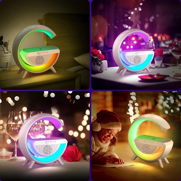 G Shaped Rgb Light Table Lamp With Wireless Charger Bluetooth Speaker & Wireless Charging
