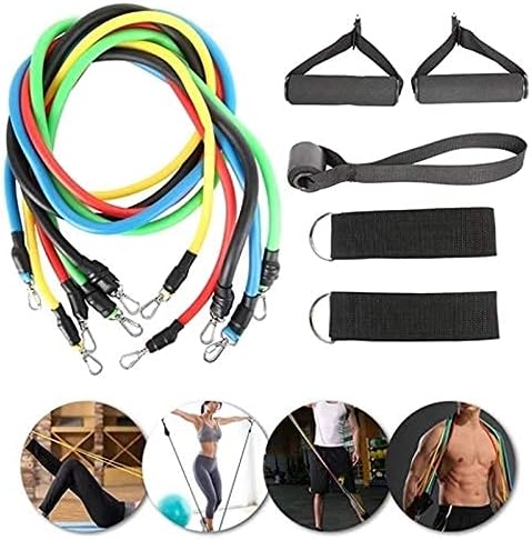 High Quality Portable Resistance Bands With Handles (11 Pcs Set)
