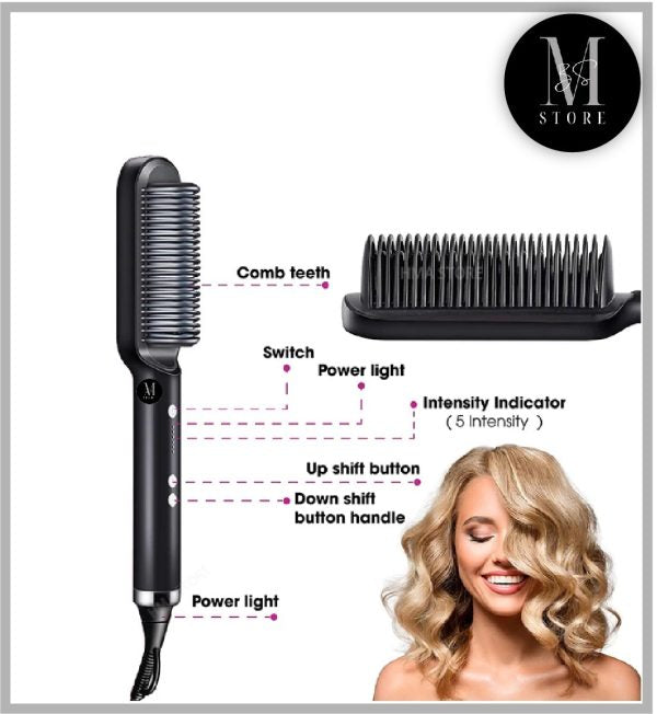 Hqt-909b Electric Professional Hair Straightening Brush (random Color)
