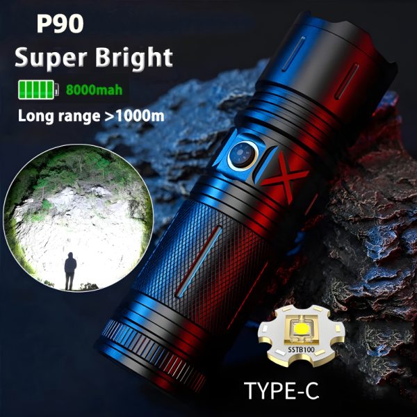 P90 Imported Super Bright Rechargeable Torch